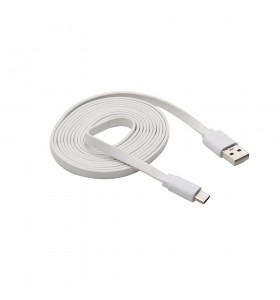 USB to Type-c data flat white color cable Electronic devices power or transmit data
